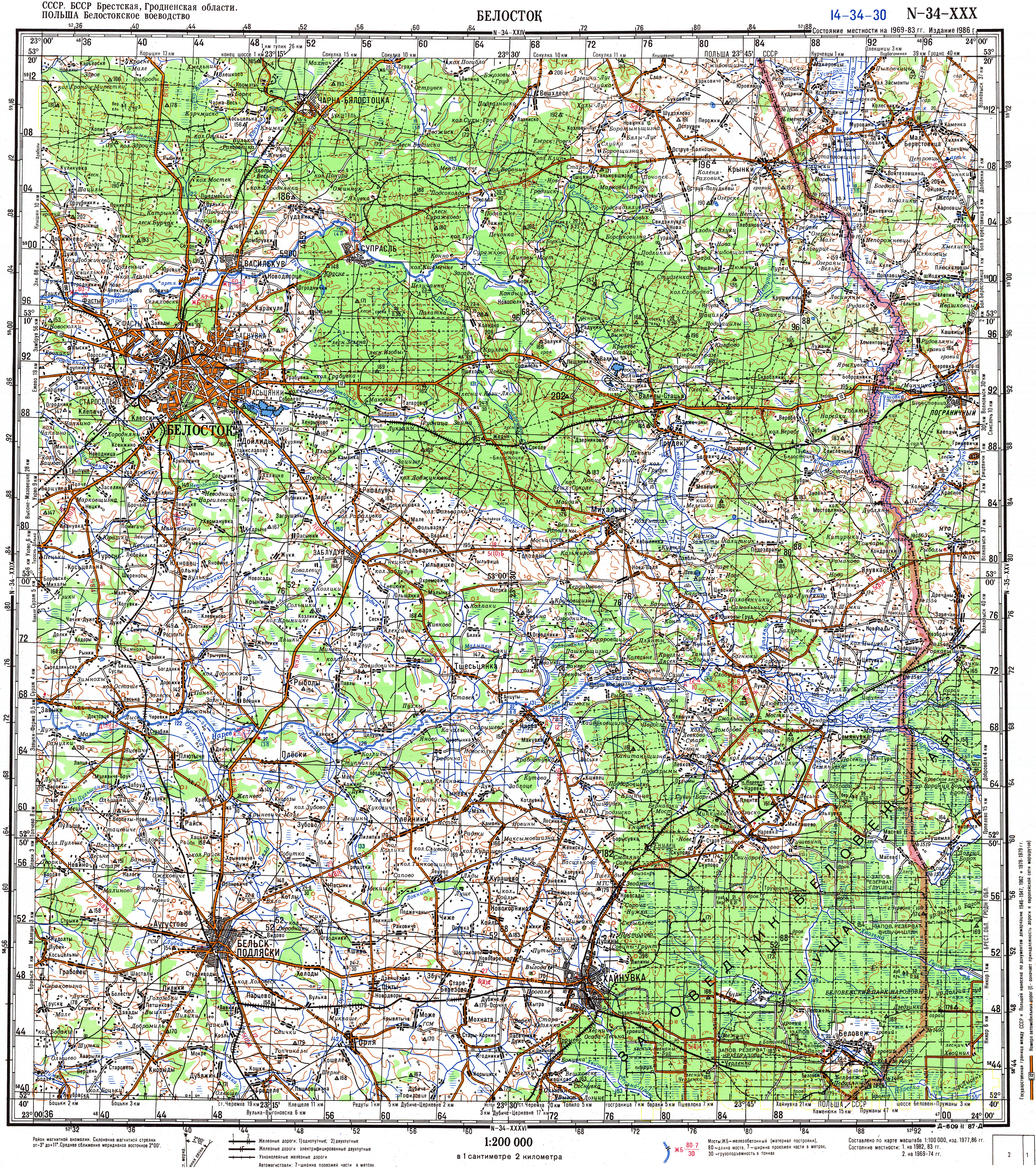 Топографическая карта гродненской области