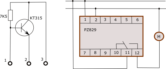 схема электронного ключа на КТ315а